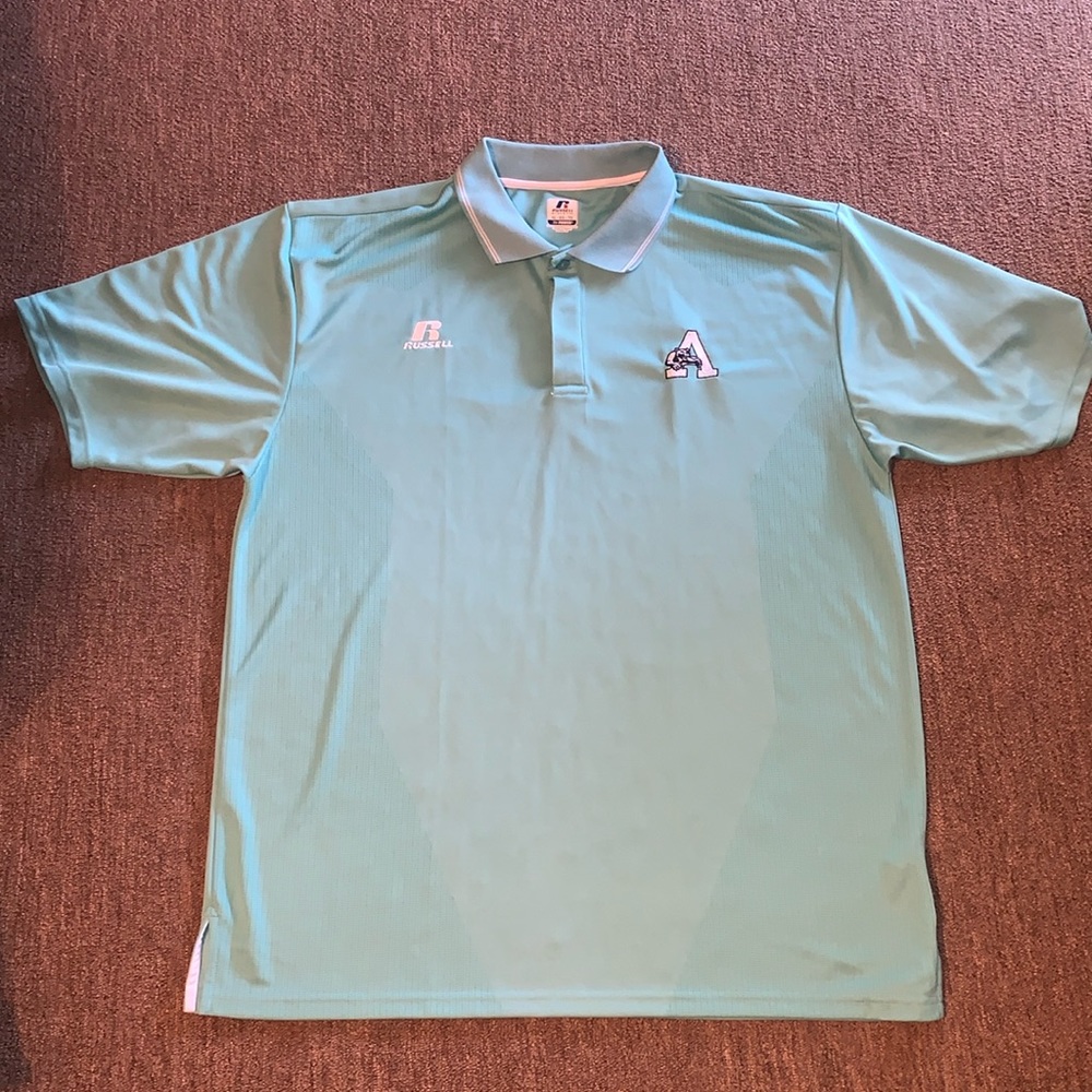 Wrestle, athletic collared shirt cougar emblem turquoise extra large XL